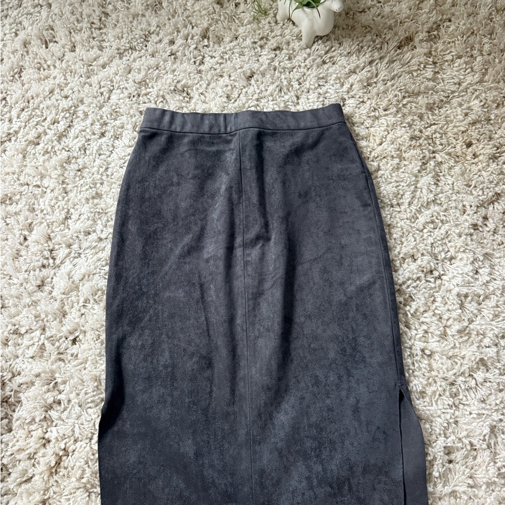 Wilfred Gray Pencil Midi Skirt with Slit